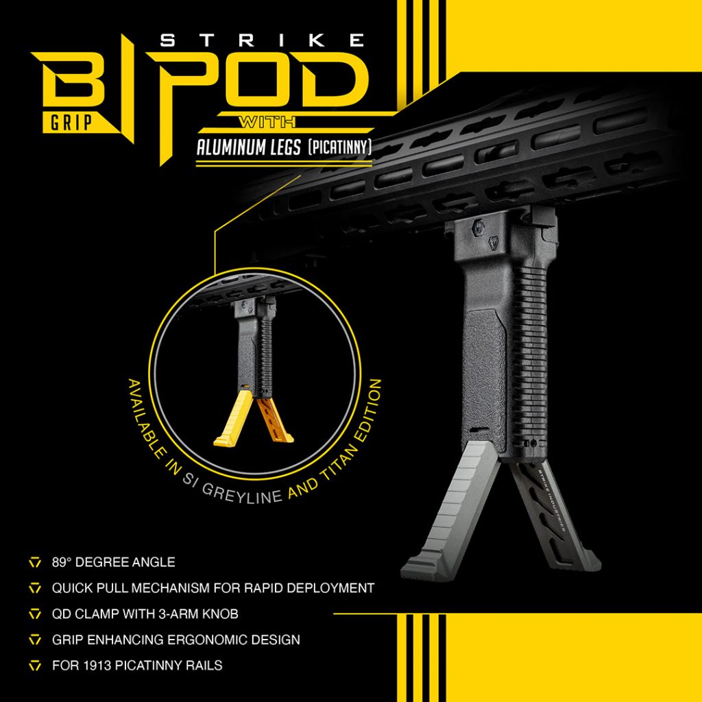 Strike Bipod Grip with Aluminum Legs